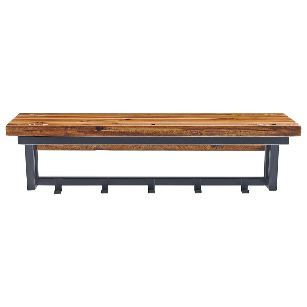 Bolton Furniture Claremont 40" Coat Hook with Shelf in Black/Dark Brown, , large