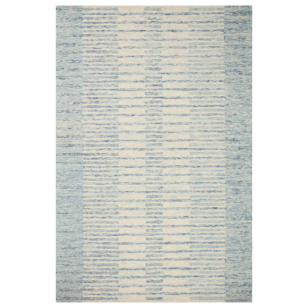 Chris Loves Julia x Loloi Chris 5" x 7"6" Ivory and Denim Area Rug, , large