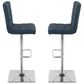 CorLiving Adjustable Square Base Barstool in Dark Blue (Set of 2), , large