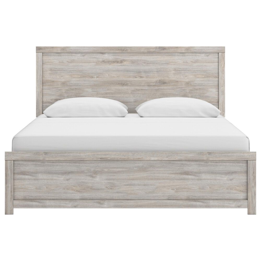 Ashley Broachmyn King Bed with Two Nightstands in Light Gray, , large