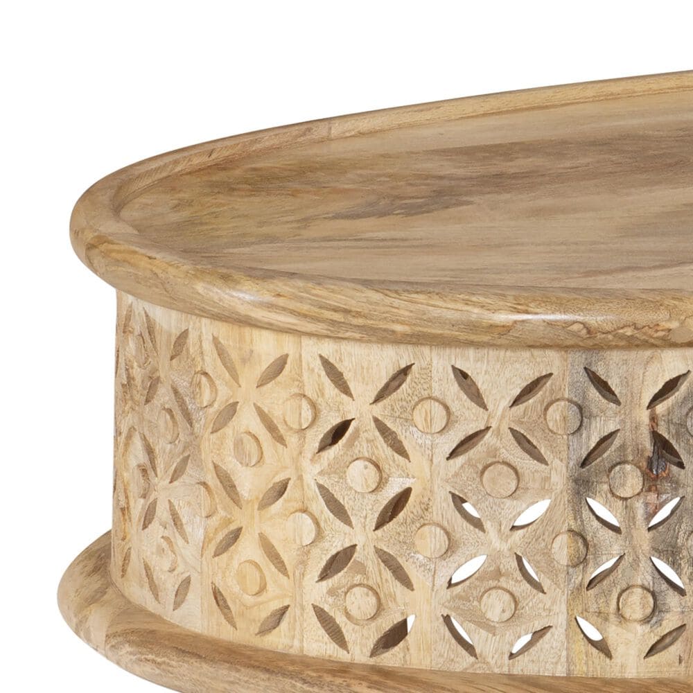 Linon Home Decor Inora Oval Coffee Table in Natural, , large