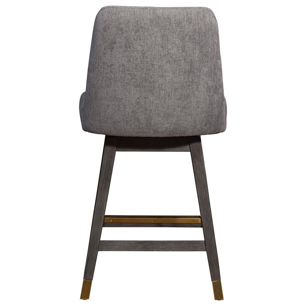 Blue River Amalie Swivel Counter Stool with Mocha Cushion in Grey Oak, , large