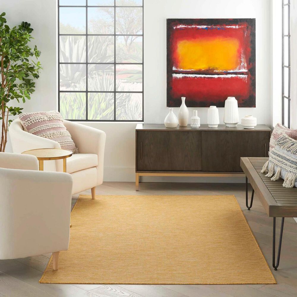 Nourison Positano 3' x 5' Yellow Indoor/Outdoor Area Rug, , large