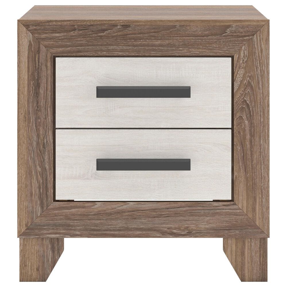 Ashley Sharnari 2-Drawer Nightstand in Warm Gray, Brown and Antique White, , large