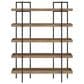 Ashley Montia 2-Piece Desk and Bookcase Set in Light Brown and Gunmetal Gray, , large