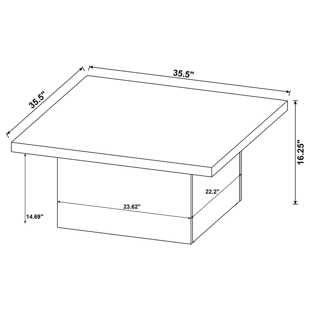 Pacific Landing Devar Square Coffee Table in Distressed Pine, , large