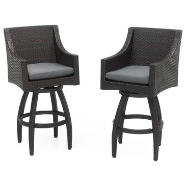 RST Brands Deco Sunbrella Patio Barstool in Charcoal Grey (Set of 2), , large