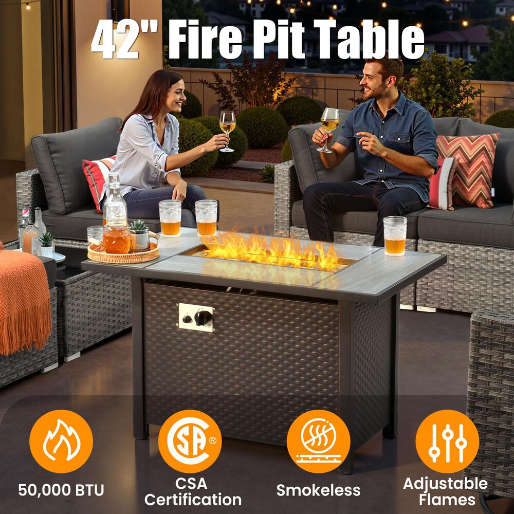 HOMLUX 11-Piece Patio Sectional Set in Black, , large
