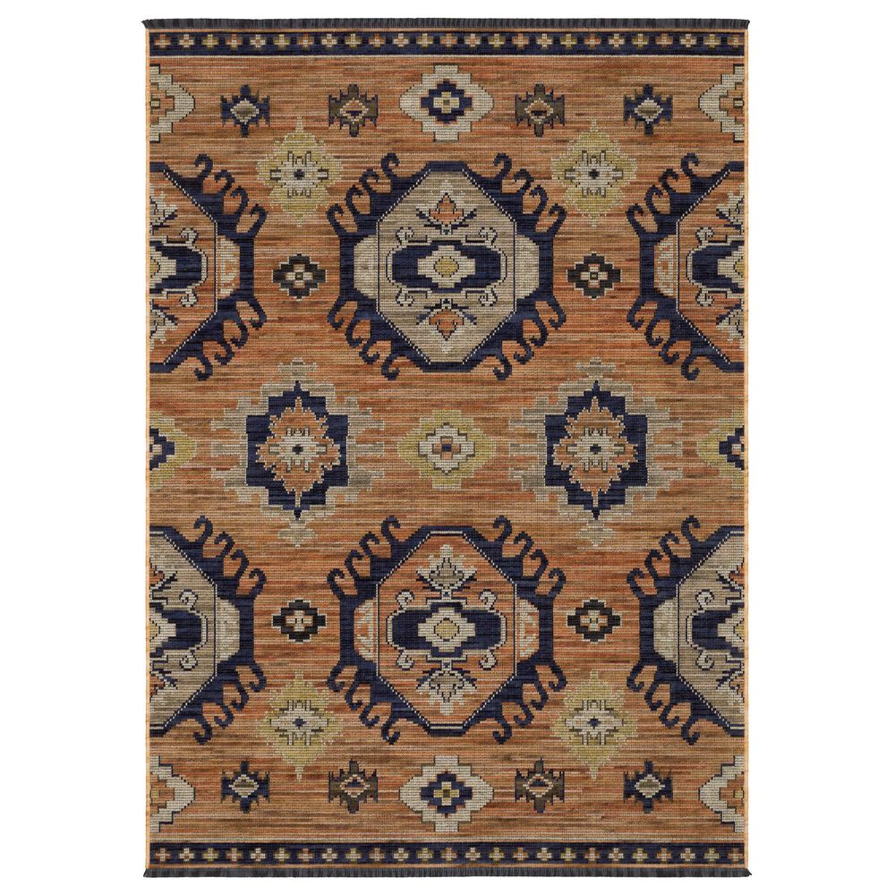 Oriental Weavers Legacy LGY01 Rust and Blue 3"3" x 5" Area Rug, , large