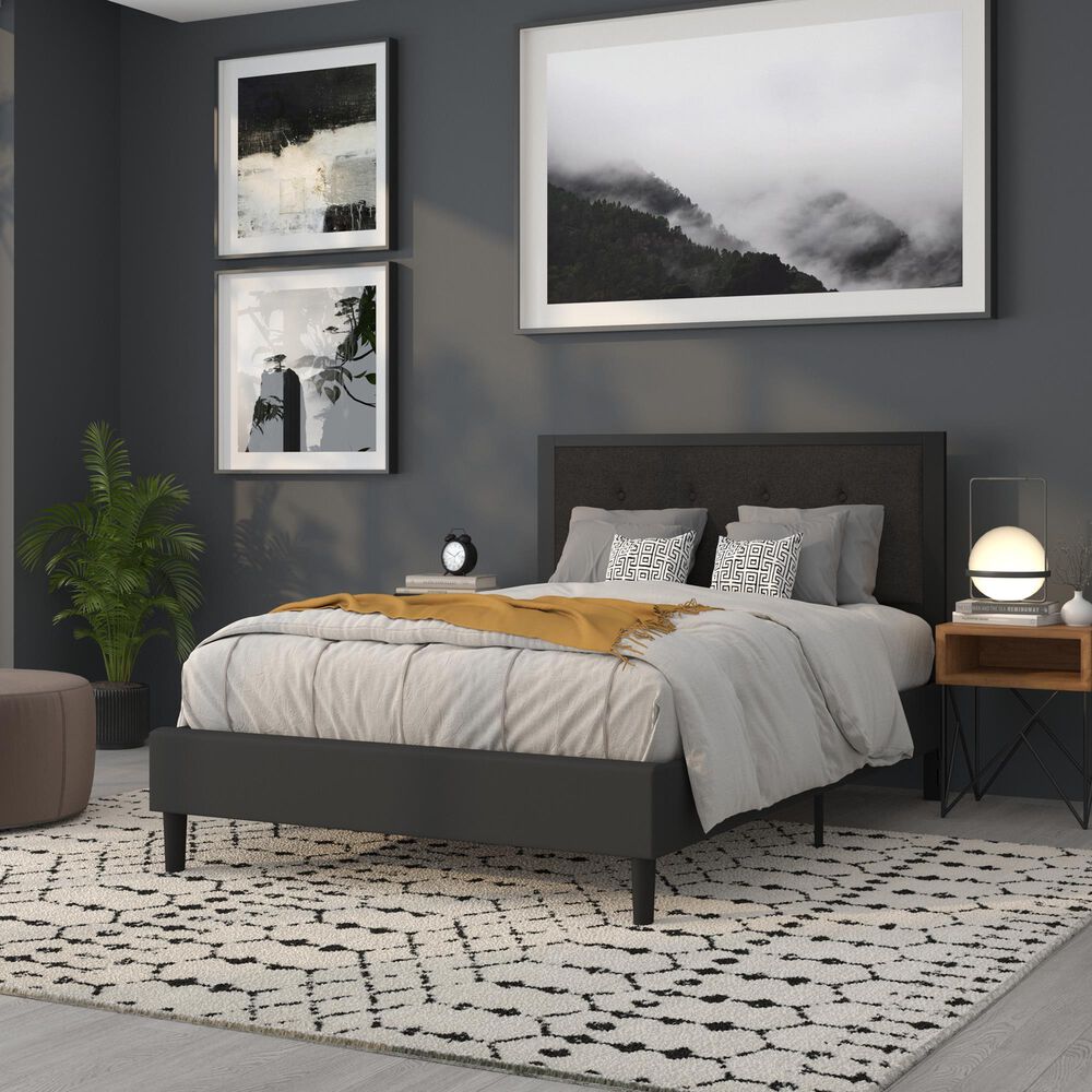 Flash Furniture Bristol Full Upholstered Headboard in Black, , large