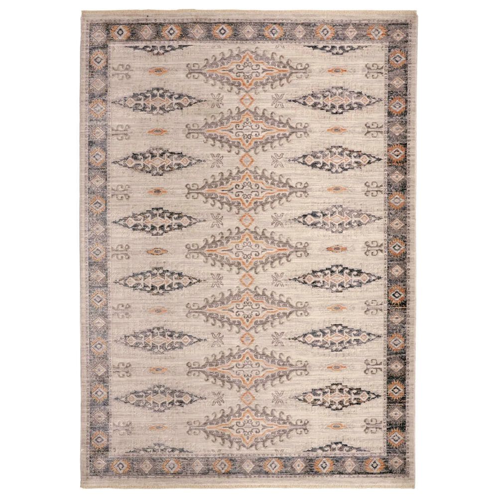 Feizy Rugs Kyra 3847F 5' x 7' Beige and Gray Area Rug, , large