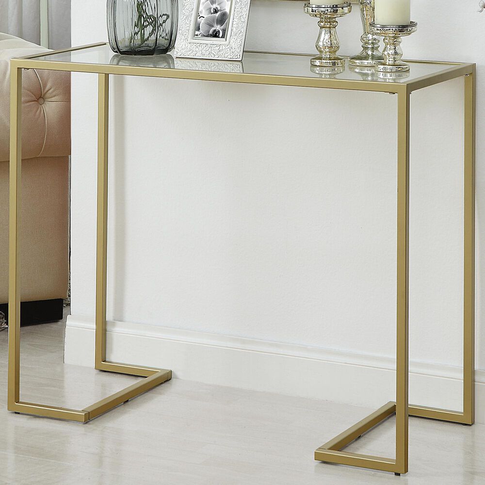 Carolina Chair and Table Monaco Glass Top Console in Gold, , large