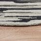 L&R Resources Sinuous Distressed Cabin Camouflage 6" Round Black and Gray Area Rug, , large