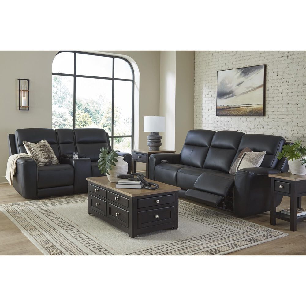 Ashley 5Z-Comfort Power Reclining Sofa and Loveseat Set in Onyx, , large