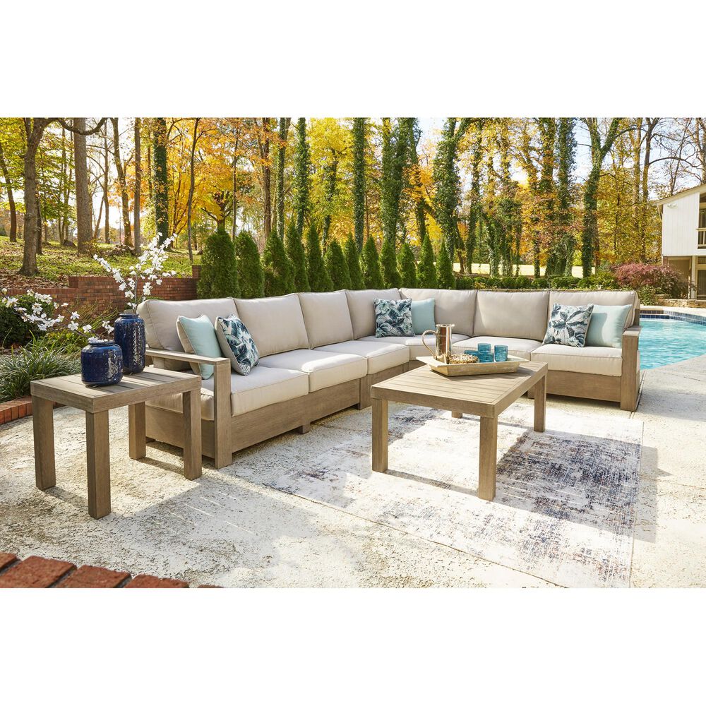Signature Design by Ashley Silo Point 3-Piece Sectional with Neutral Cushion in Brown, , large