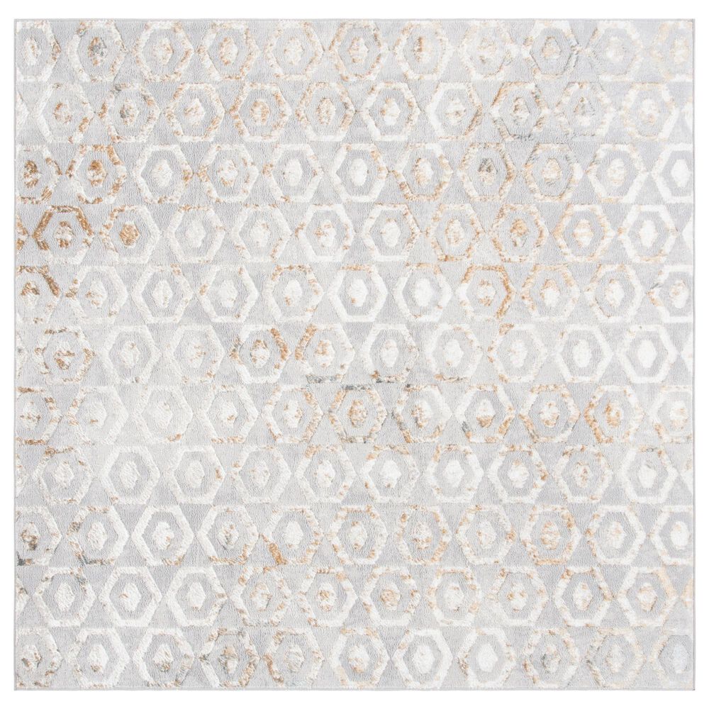 Safavieh Orchard 6"7" Square Grey and Gold Area Rug, , large