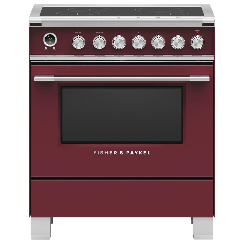 Fisher and Paykel 30" Classic Induction Range with 4 Burners in Red, , large