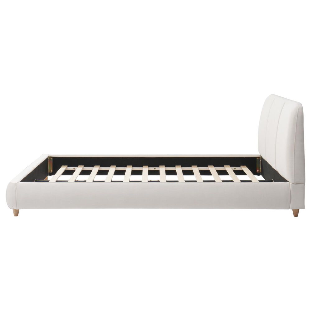 Hearth and Haven Queen Upholstered Platform Bed in White, , large