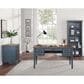 Wycliff Bay Fairmont 2-Piece Half Pedestal Desk with Bookcase Set in Dusty Blue and Natural, , large
