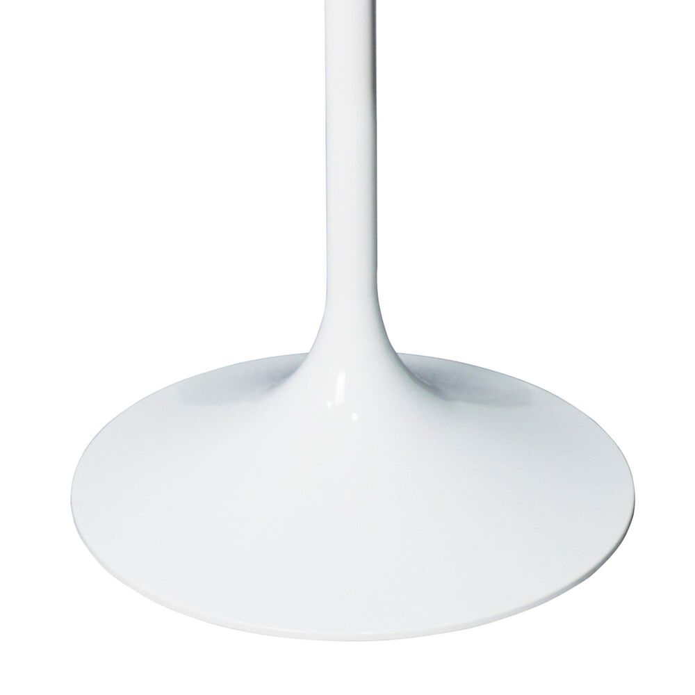 Leisuremod LeisureMod Verve Collection Modern Bar Height Table White Base with 36 Round Black Marbelized Sintered Stone Top, , large