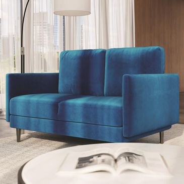 37B Loveseat in Navy Blue Velvet, , large