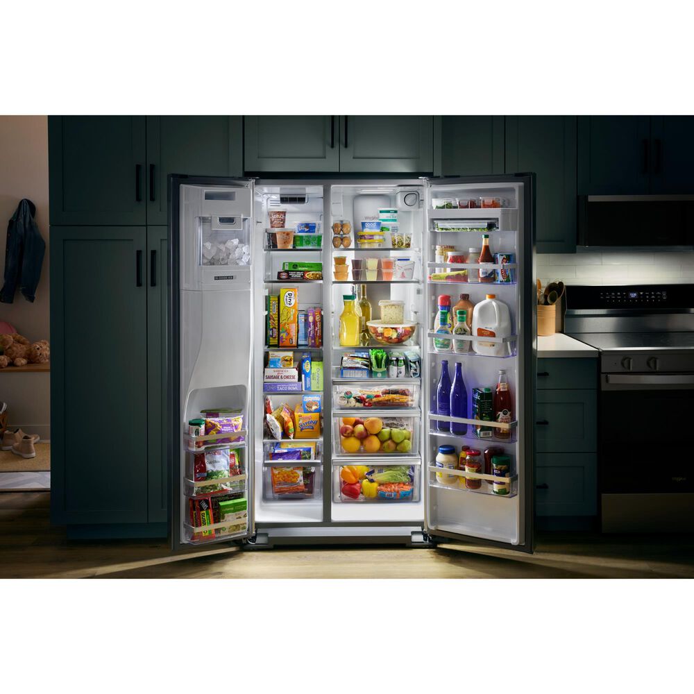 Whirlpool 21 Cu. Ft. Wide Side-by-Side Refrigerator in Fingerprint Resistant Stainless Steel, , large