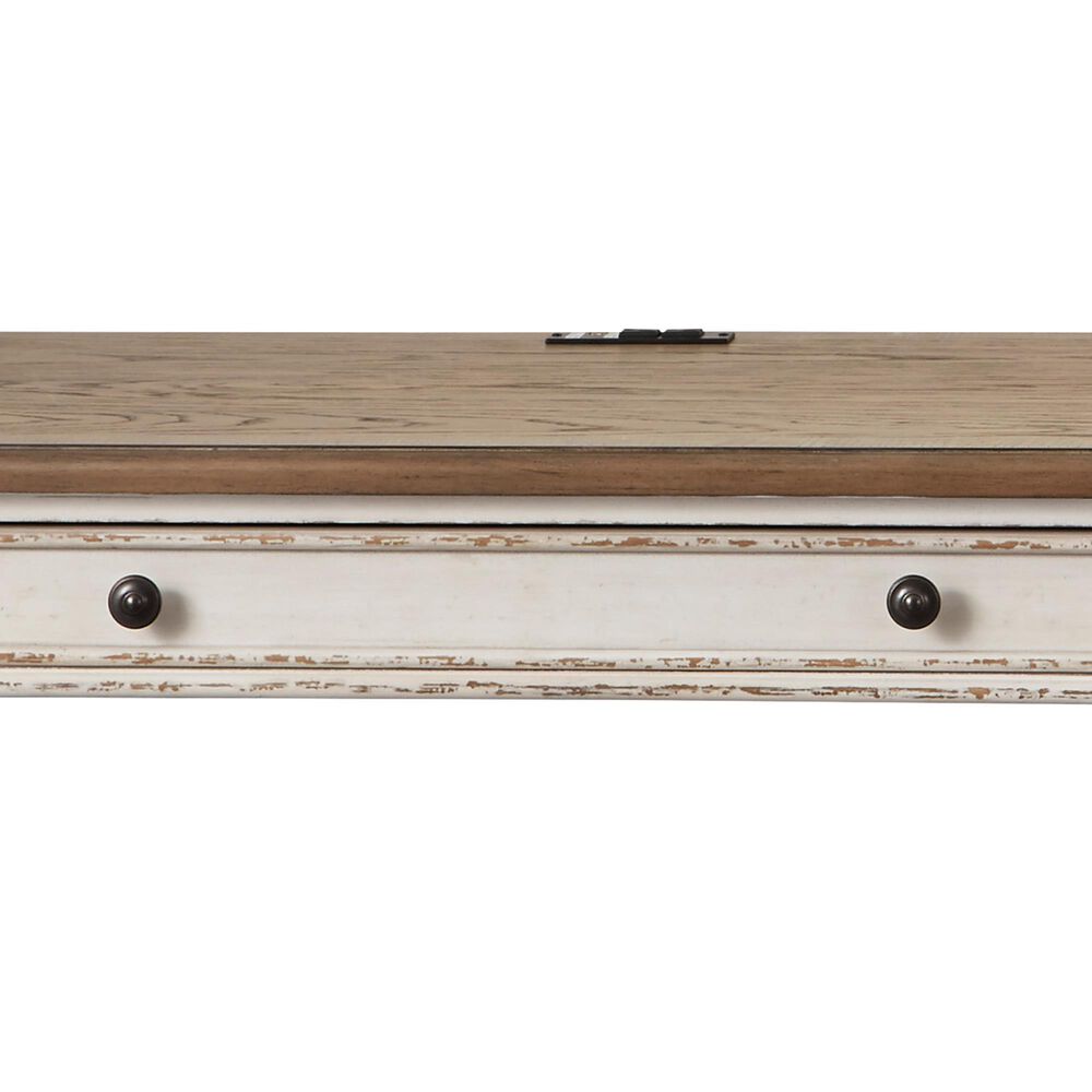 Ashley Realyn 3-Drawer Home Office Desk in White and Brown, , large