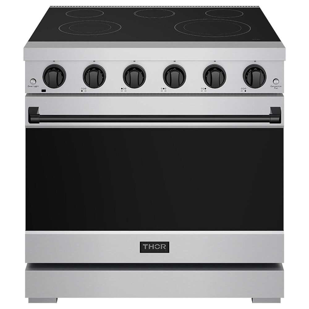Thor Kitchen Gordon Ramsay 6 Cu. Ft. Professional Freestanding Electric Range with Black Handle Kit in Stainless Steel, , large