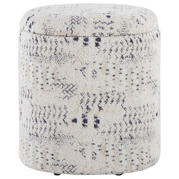 LumiSource Tahoe 18" Aztec Storage Ottoman in Ivory, , large