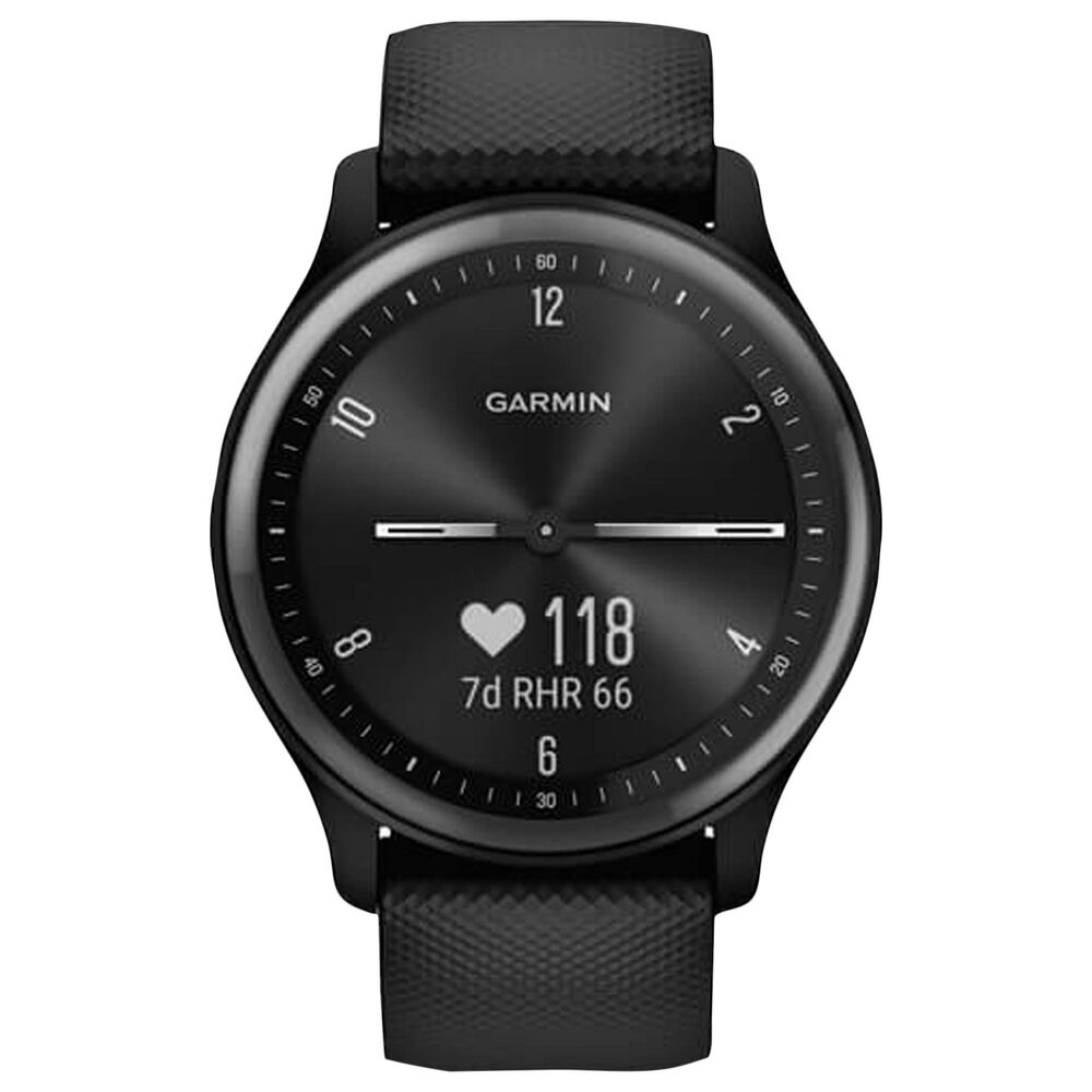 Garmin vivomove Sport Smartwatch in Black Case and Silicone Band with Slate Accents, , large