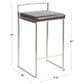 Lumisource Fuji Stackable Counter Stool with Brown Faux Leather Cushion in Black (Set of 2), , large