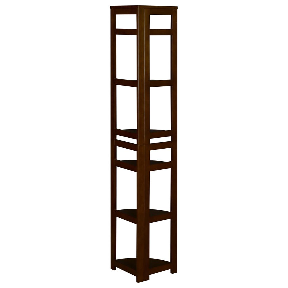 Regency Global Sourcing Flip Flop 67&quot; Corner Folding Bookcase in Mocha Walnut, , large