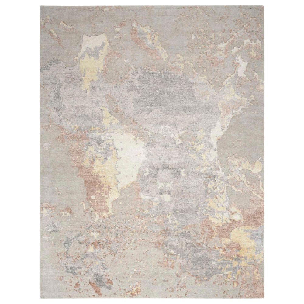 Nourison Silk Shadows SHA20 3"9" x 5"9" Silver Area Rug, , large