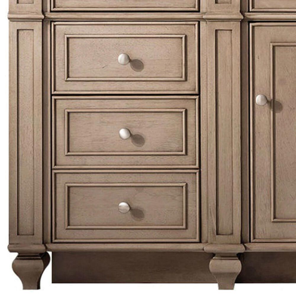 James Martin Vanities Bristol 60&quot; Single Bathroom Vanity in Whitewashed Walnut with 3 cm Victorian Silver Quartz Top and Rectangular Sink, , large