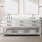 Lexora Home Norwalk 80" Double Bathroom Vanity in White Oak with White Cultured Marble Top  and Rectangle Sink, , large