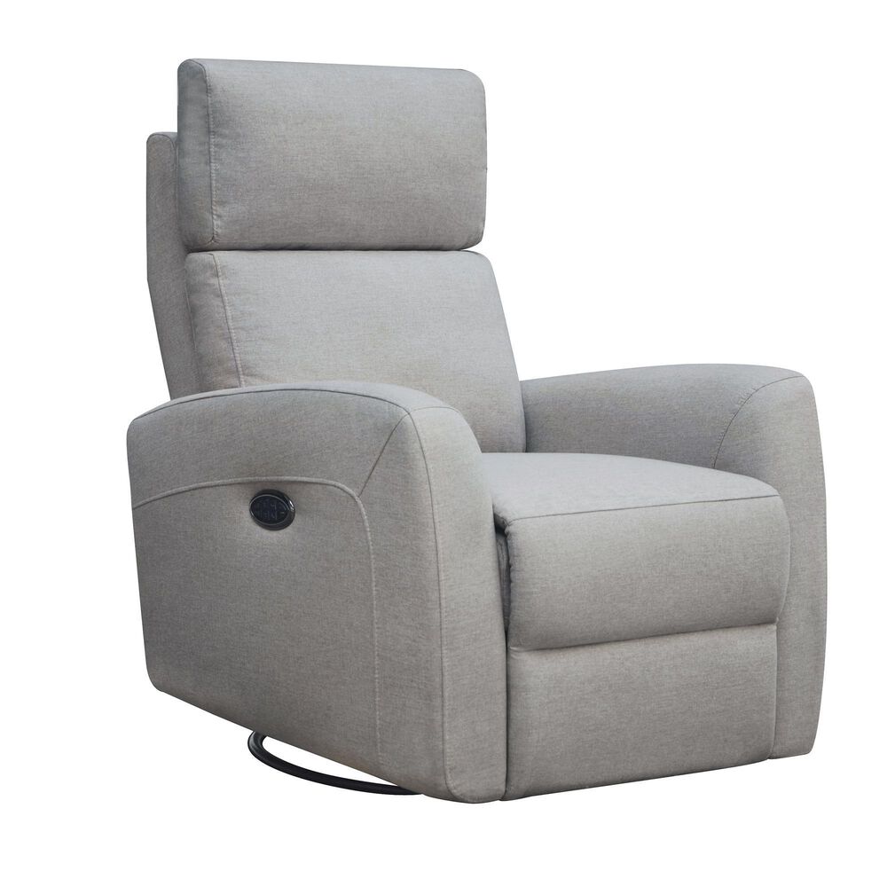Eastern Shore Jordan Triple Power Swivel Glider Recliner in Fog Gray, , large
