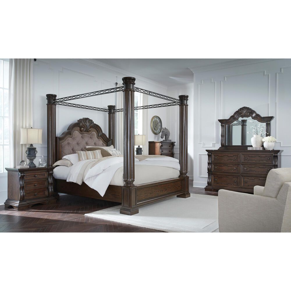 Millenium Maylee King Canopy Bed in Dark Brown, , large