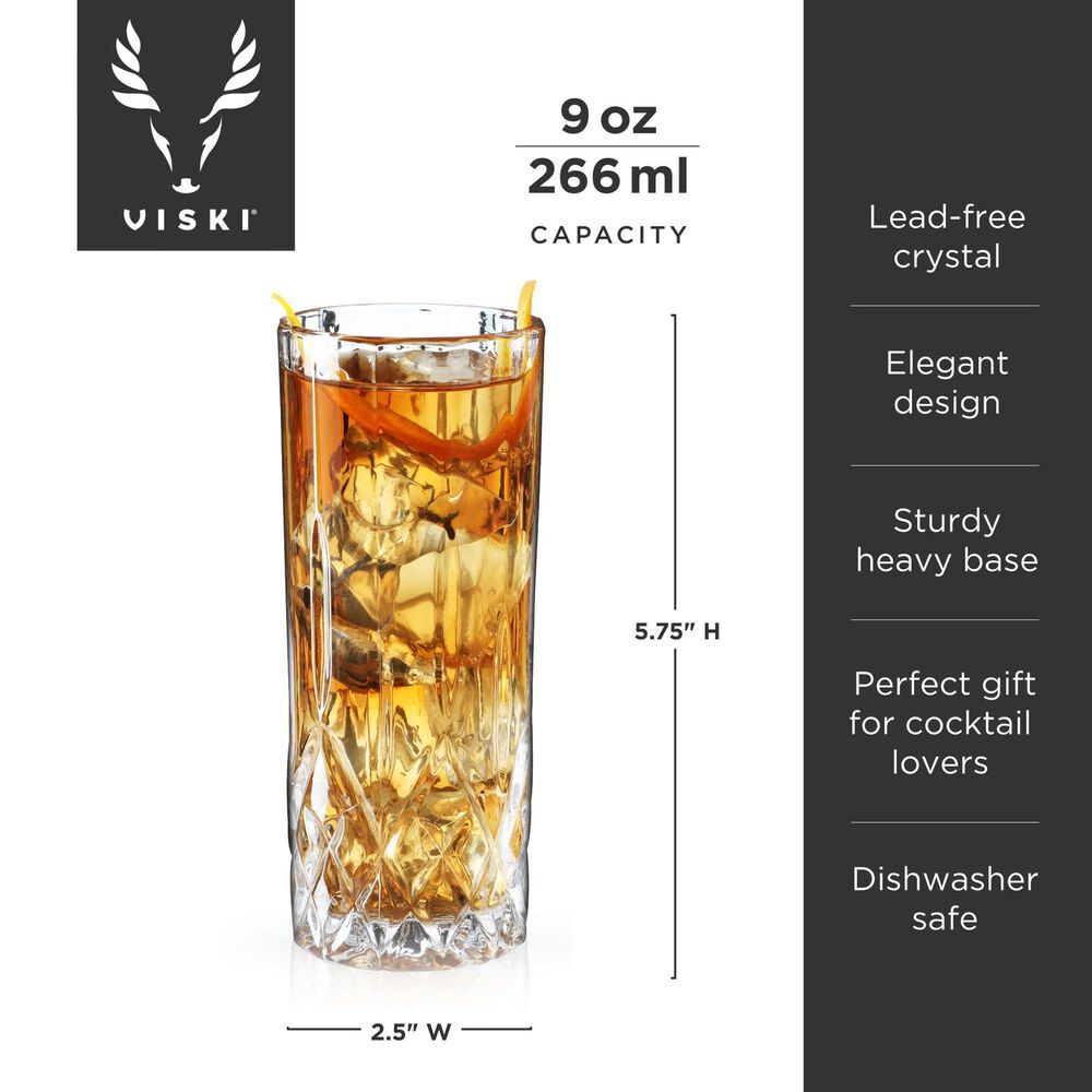 True Admiral Crystal Highball Glasses in Clear &#40;Set of 4&#41;, , large