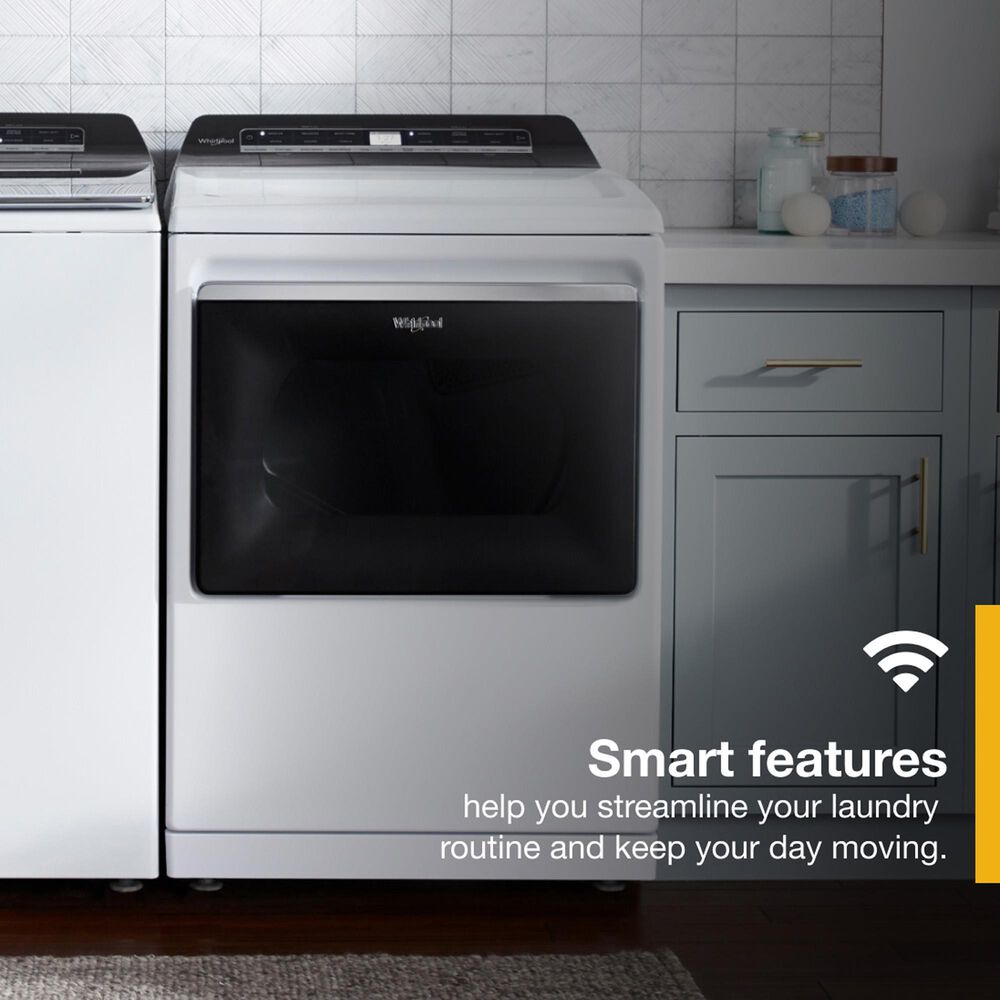 Whirlpool 7.4 Cu. Ft. Top Load Electric Dryer with Steam in White, , large