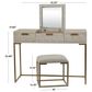 Maple and Jade Vanity Stool and Hidden Mirror in Light Gray and Gold, , large