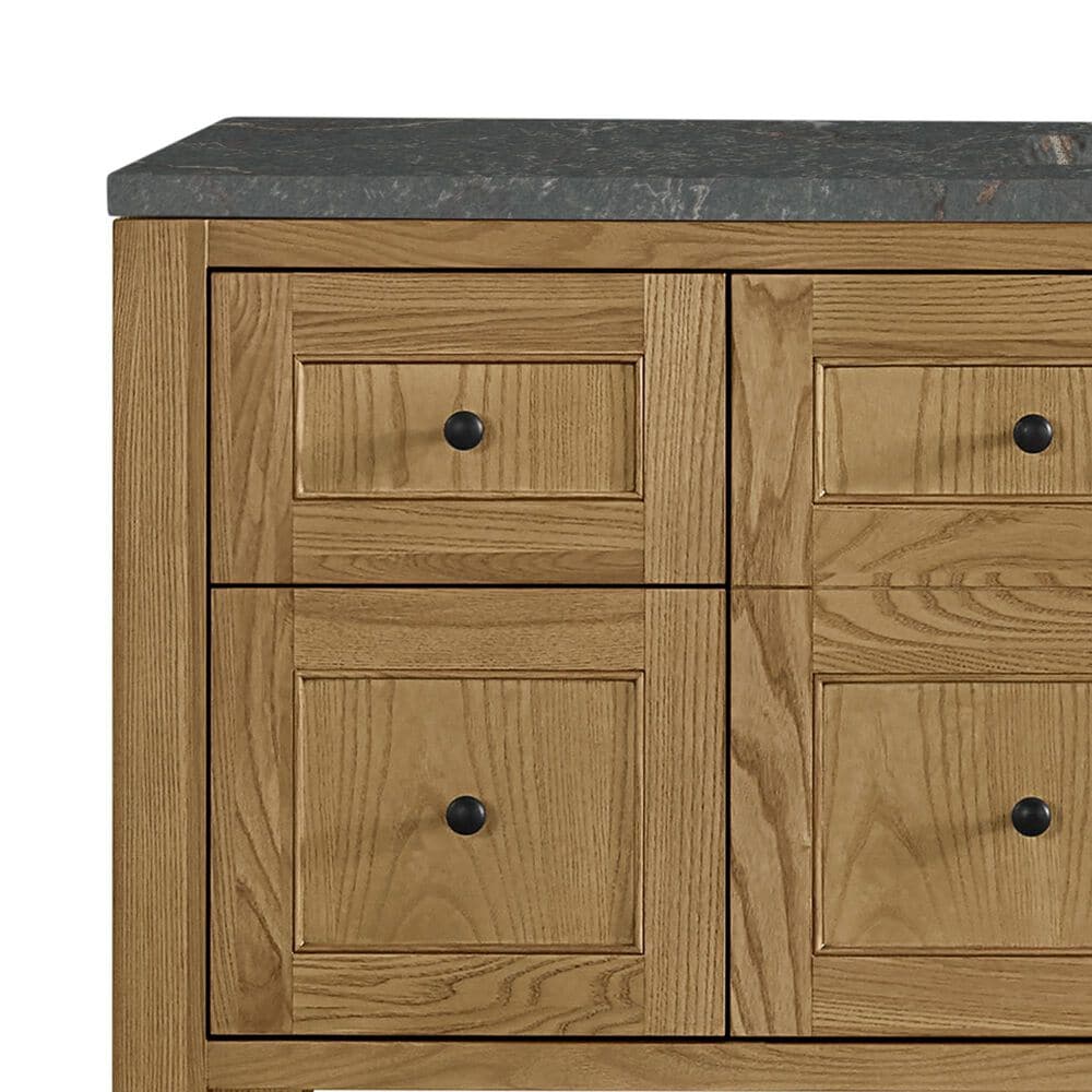 James Martin Vanities Breckenridge 60&quot; Single Bathroom Vanity in Light Natural Oak with 3 cm Parisien Bleu Quartz Top and Rectangular Sink, , large