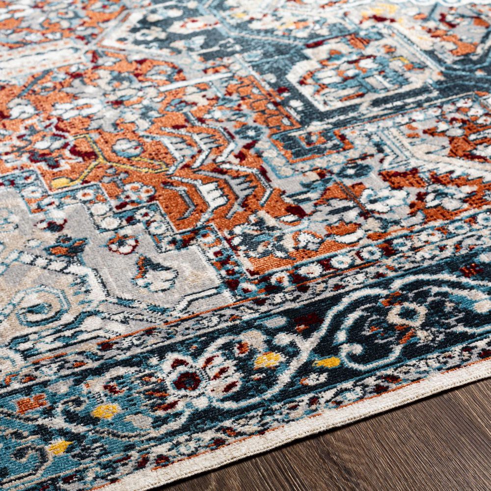 Surya Lavadora 7&#39;10&quot; x 10&#39; Ink Blue, Brick Red, Mustard, Gray, Light Beige and Cream Area Rug, , large