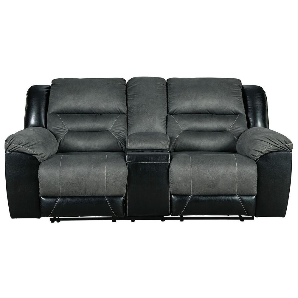 Signature Design by Ashley Earhart Manual Reclining Loveseat with Console in Slate, , large
