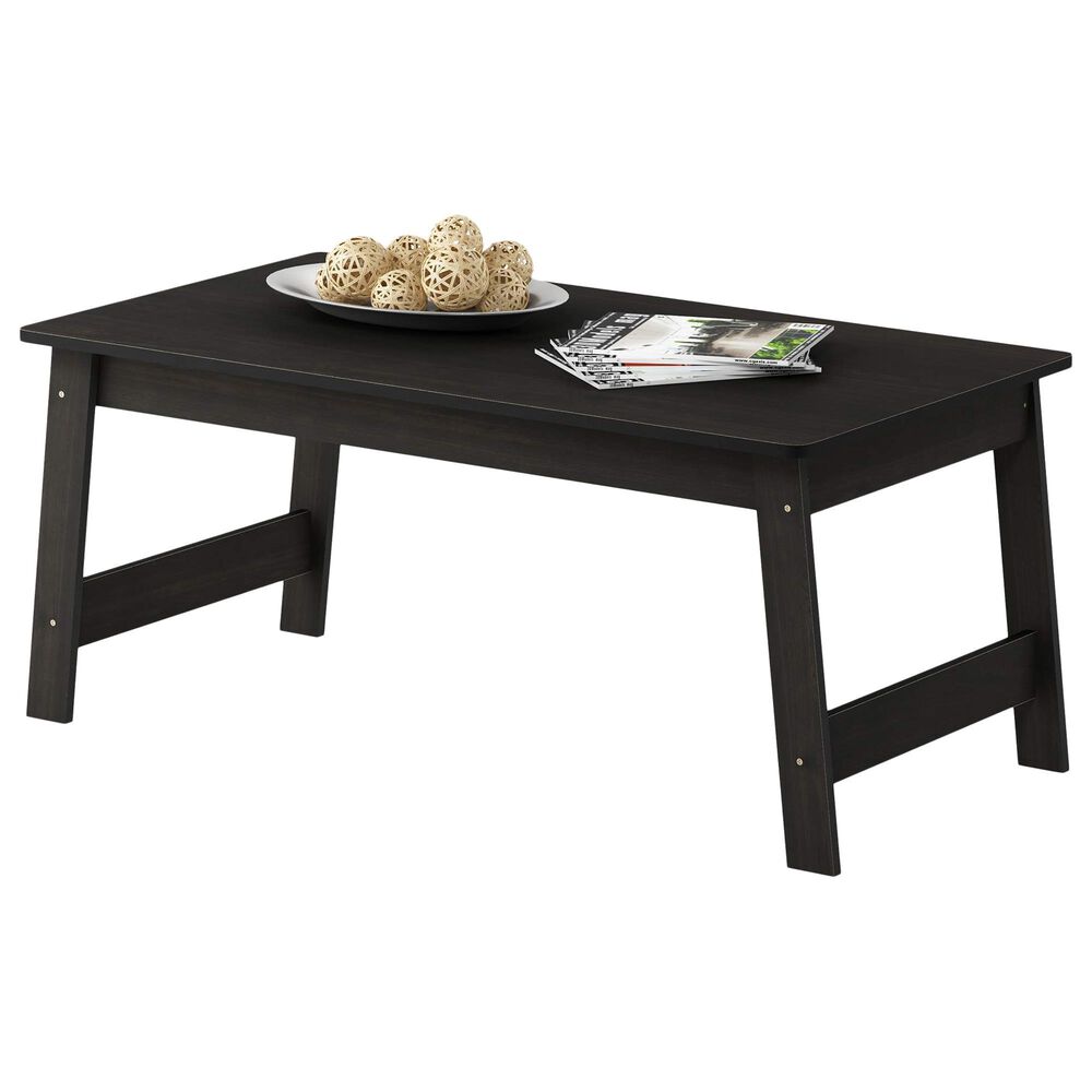 HOMLUX 1-Tier Rectangular Coffee Table in Espresso, , large