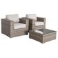 Hearth and Haven 3-piece Outdoor Wicker Conversation Set with Glass-Top Coffee Table in Grey, , large