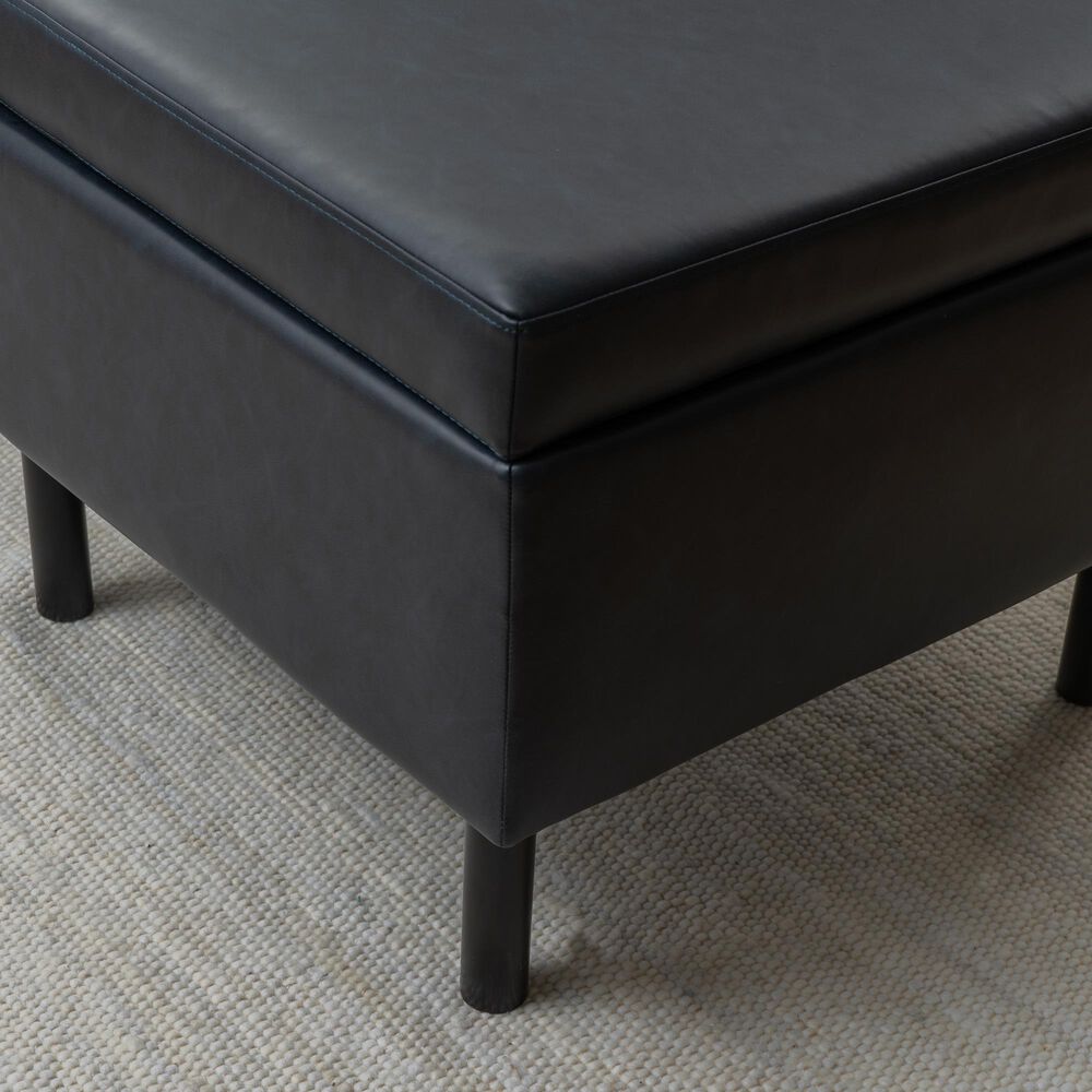 Linon Home Decor Wallis Accent Chair with Ottoman in Navy, , large