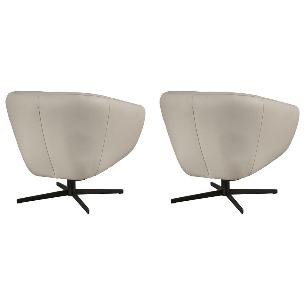 Bordeaux &amp; Co Leather Swivel Chair in Oslo Pebble (Set of 2), , large