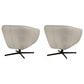 Bordeaux & Co Leather Swivel Chair in Oslo Pebble (Set of 2), , large