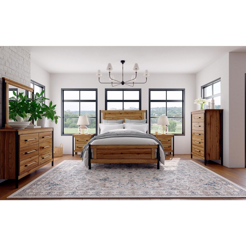 Hawthorne Furniture Norcross 5-Drawer Chest in Hickory and Black, , large