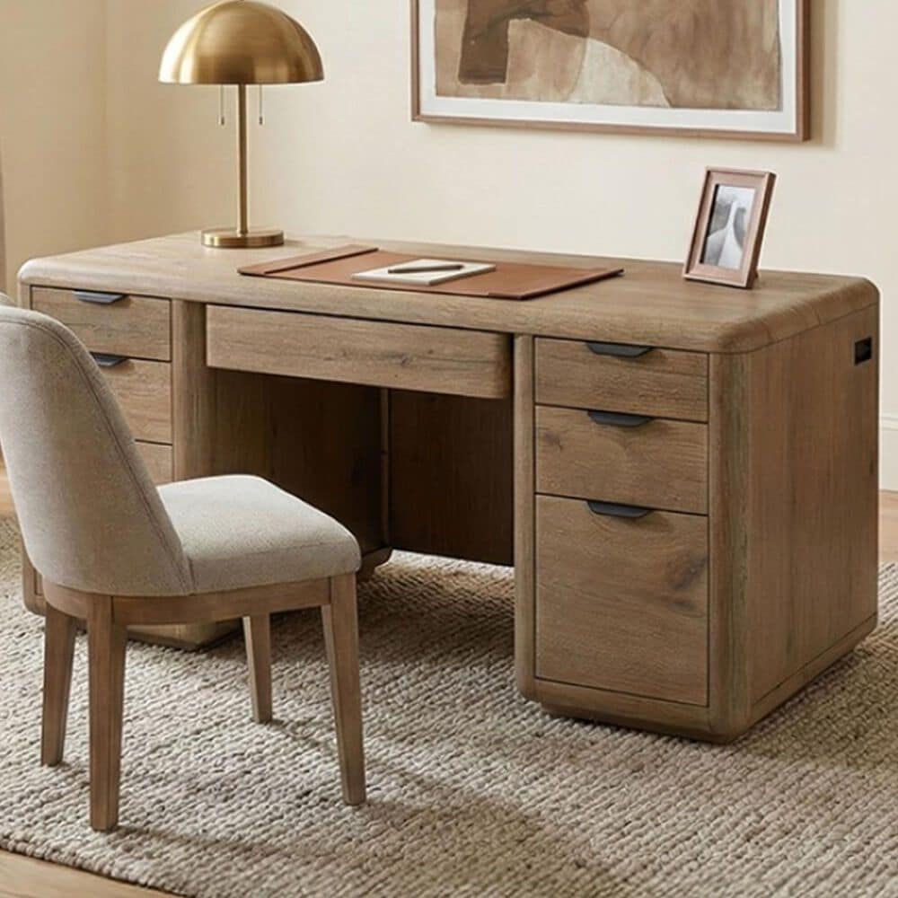 Furniture of America Solenne Arc Premier Executive Desk in Walnut, , large